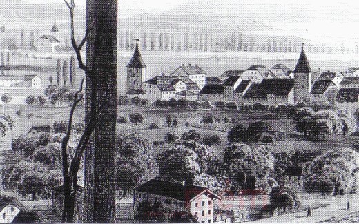 Erster Bieler Bahnhof, um 1858