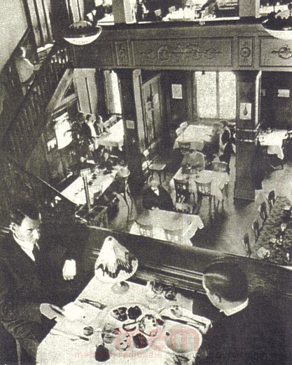 Art Déco-Interieur im Bahnhofbuffet Biel, um 1925