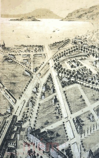De Nidau vers la gare de Bienne, en 1885