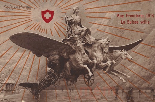 Postkarte für die Sammlung zugunsten der Militär-Aviatik, 1914