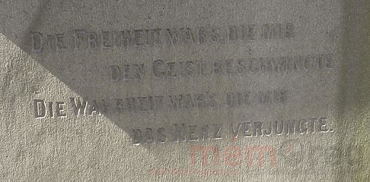 Karl Heinzens Grab, Inschrift