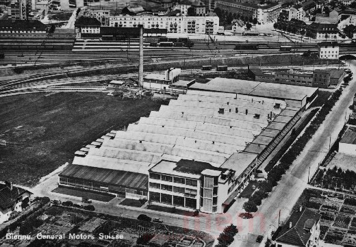 Das Montagewerk der General Motors und die Glacière in Biel, 1938