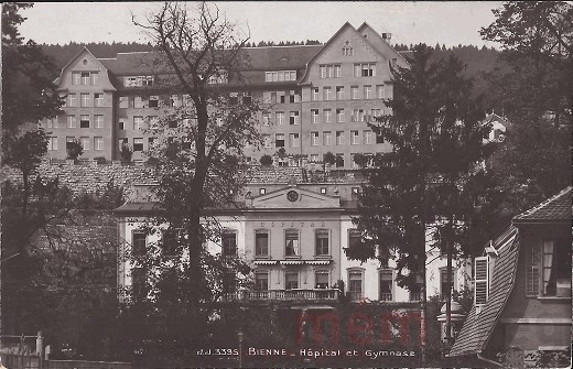 Le gymnase et l'hôpital à Bienne