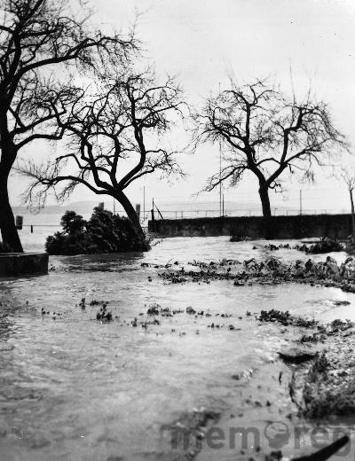 Überschwemmung in Tüscherz-Alfermée 1954