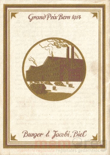 Grand prix pour Burger&Jacobi, prospectus, 1914