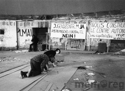 Im Gaskessel, dem künftigen AJZ, Biel 1971