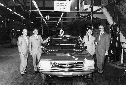 Der letzte Wagen aus dem GM-Montagewerk in Biel, 1975