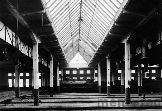 Lok-Remise der SBB in Biel, um 1923