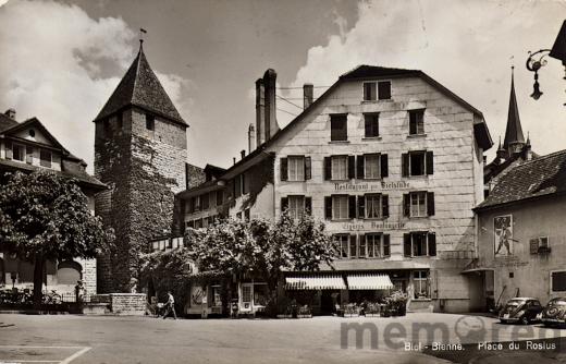 Rosiusplatz in Biel, um 1959