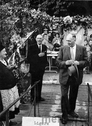 Voyage inaugural du bateau «M/S Ville de Bienne», en 1953, arrivée à Gléresse