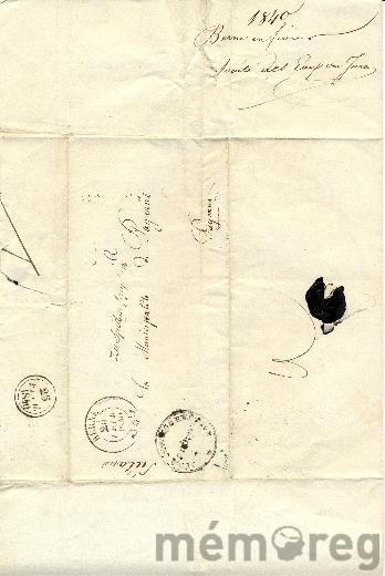 Lettre à Payerne, en 1840 (2)