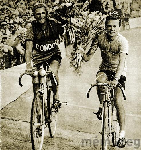Le cycliste Georges Aeschlimann de La Heutte, vers 1949