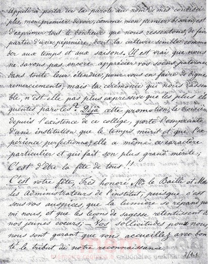 Rede von Louis Agassiz am Gymnasium Biel, 1821
