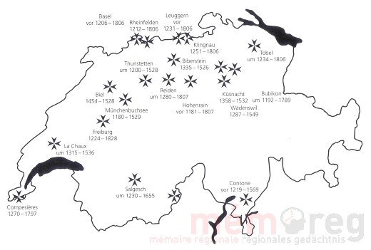 Die Niederlassungen der Johanniter in der heutigen Schweiz