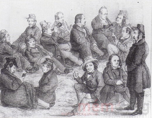 Gefangene Freischärler in Luzern, 1845