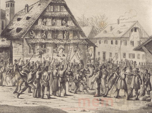 Des troupes de l'armée fédérale à Malters, en 1847