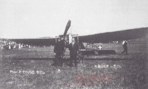 Le pionnier de l'aviation Oskar Bider à Bienne, le 8 juin 1913